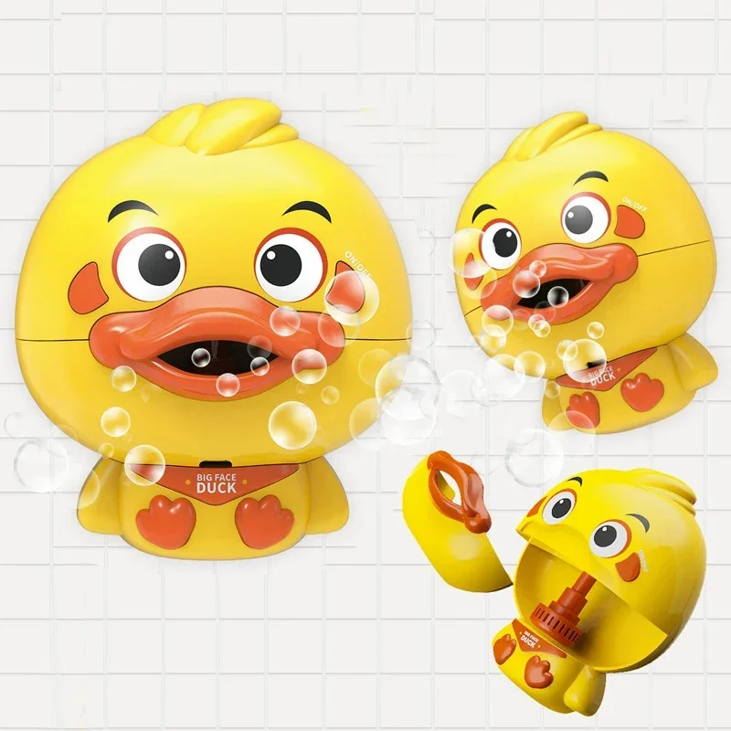 Bubble Duck Baby Bath Toy Funny Toddler Bath Bubble Maker Pool Swimming Bathtub Soap Machine Bathroom Toys for Children Kids