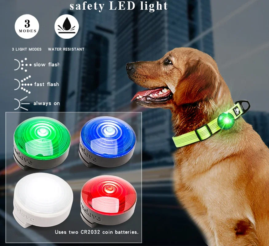 Luz LED de seguridad Truelove para ropa de mascotas, arnés de cuello, mochila con batería resistente al agua y de larga duración continua TLD19101