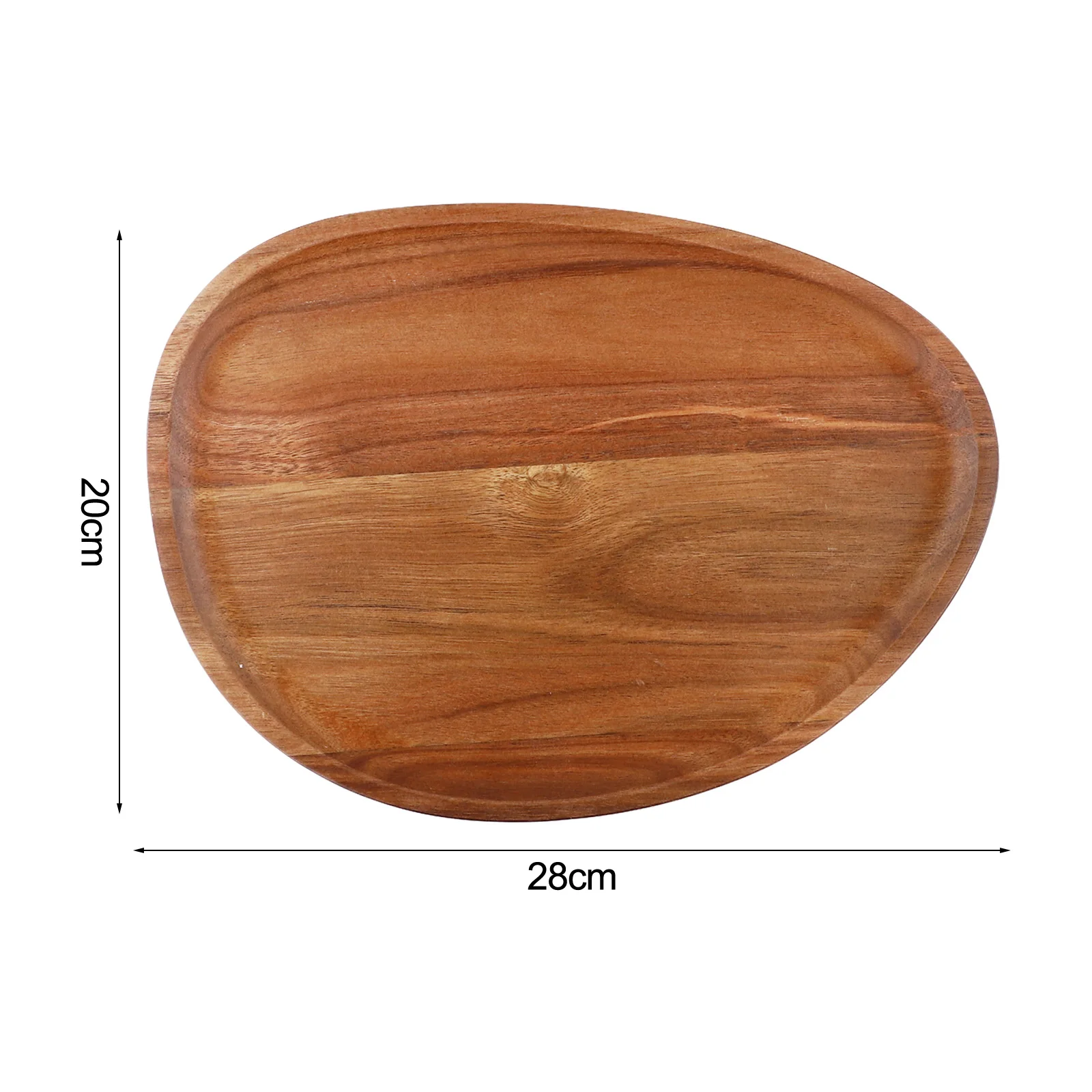 Irregular Oval Wooden Serving Tray and Dinner Plate for Snacks Fruit Dessert and Food For Dishes with Solid Wood Build