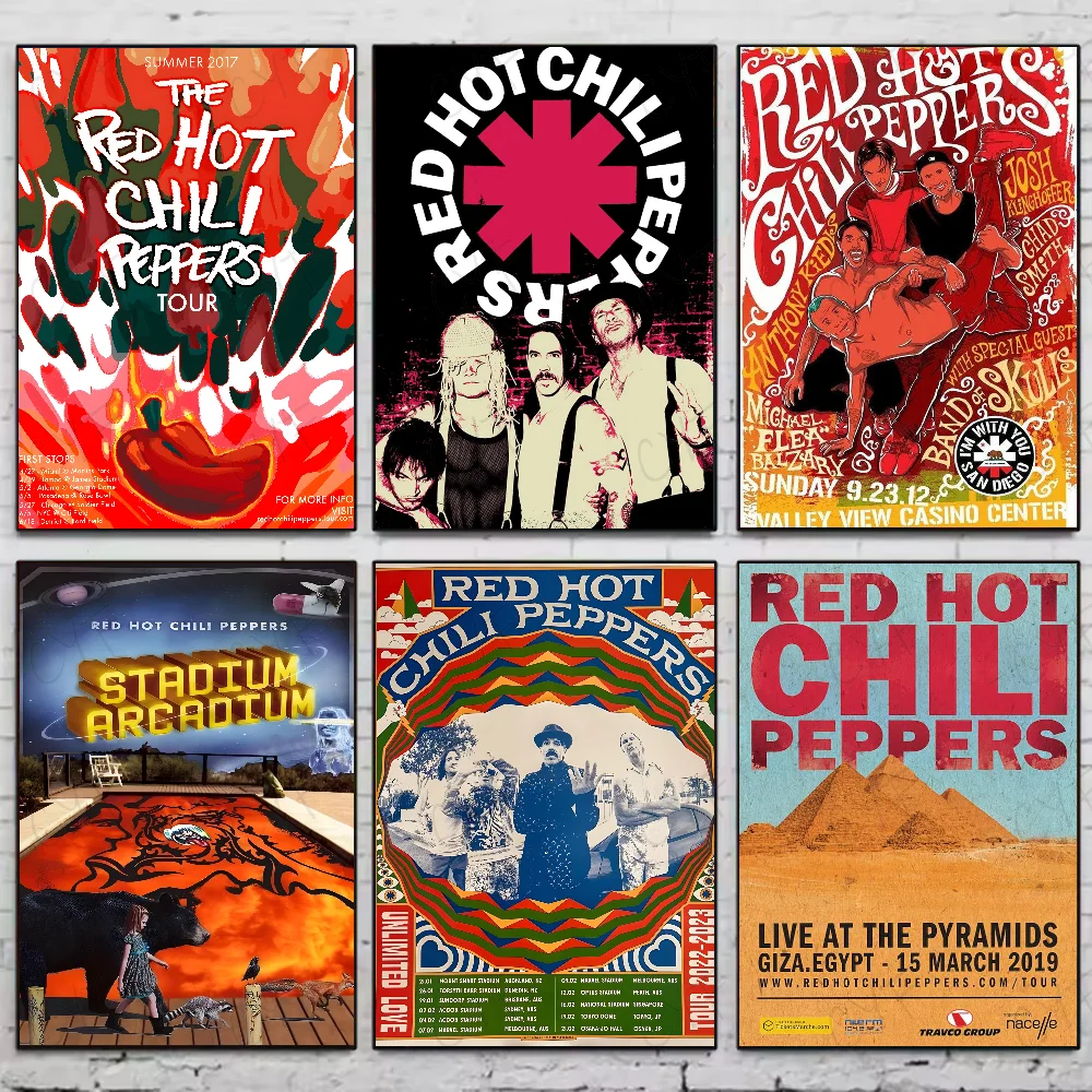 Image of Musikband R-Red Hot C-Chili Peppers Poster HD selbstklebende Wandkunst für Wohnzimmer Schlafzimmer kein Verblassen moderne Heimdekoration Aufkleber