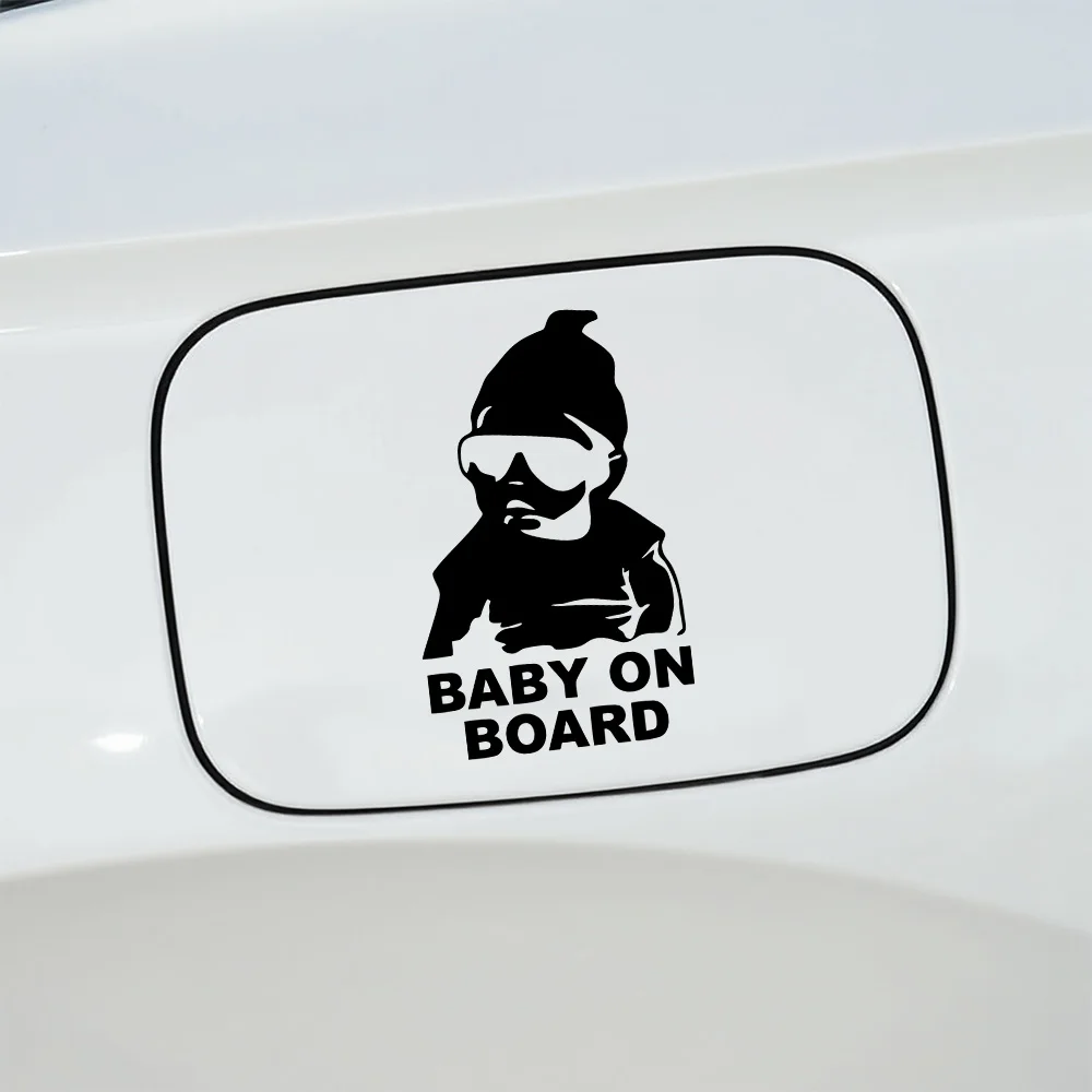 Creative BABY ON BOARD Rear Windshield Body Fuel Cap Rearview Mirror Vinyl Film Car Stickers Safe Driving Auto Warning PVC Decal view 2
