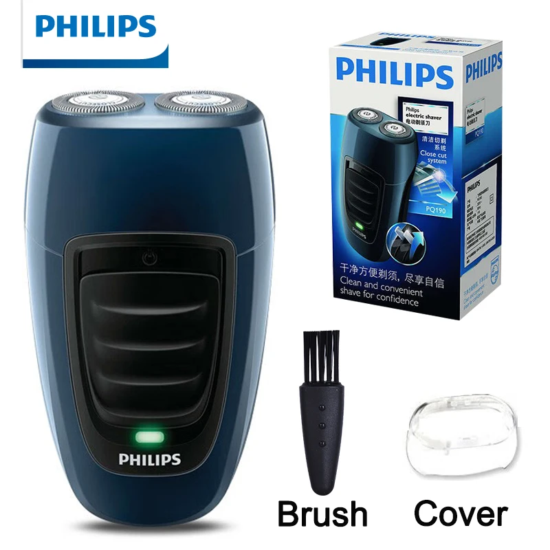 Philips Electric Shaver PQ190 Men Mini Portable Rechargeable Razor 100-240V Travel Razor Floating Dual Cutter Blade