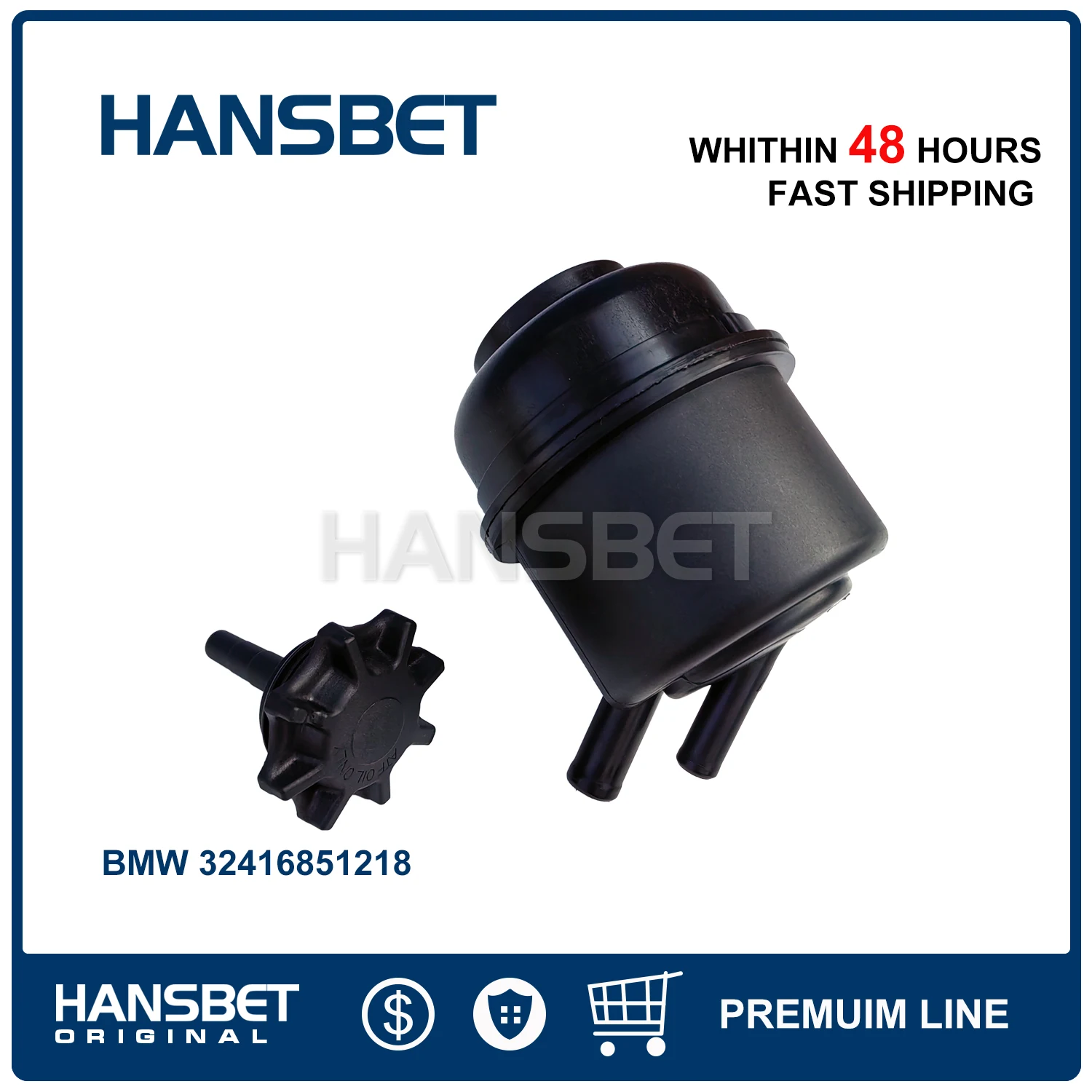 Power Steering Reservoir w/ Cap for BMW E87 125i E90 325i F30 E84 X1 G01 130i 328i 335i M3 32416851218 HANSBET