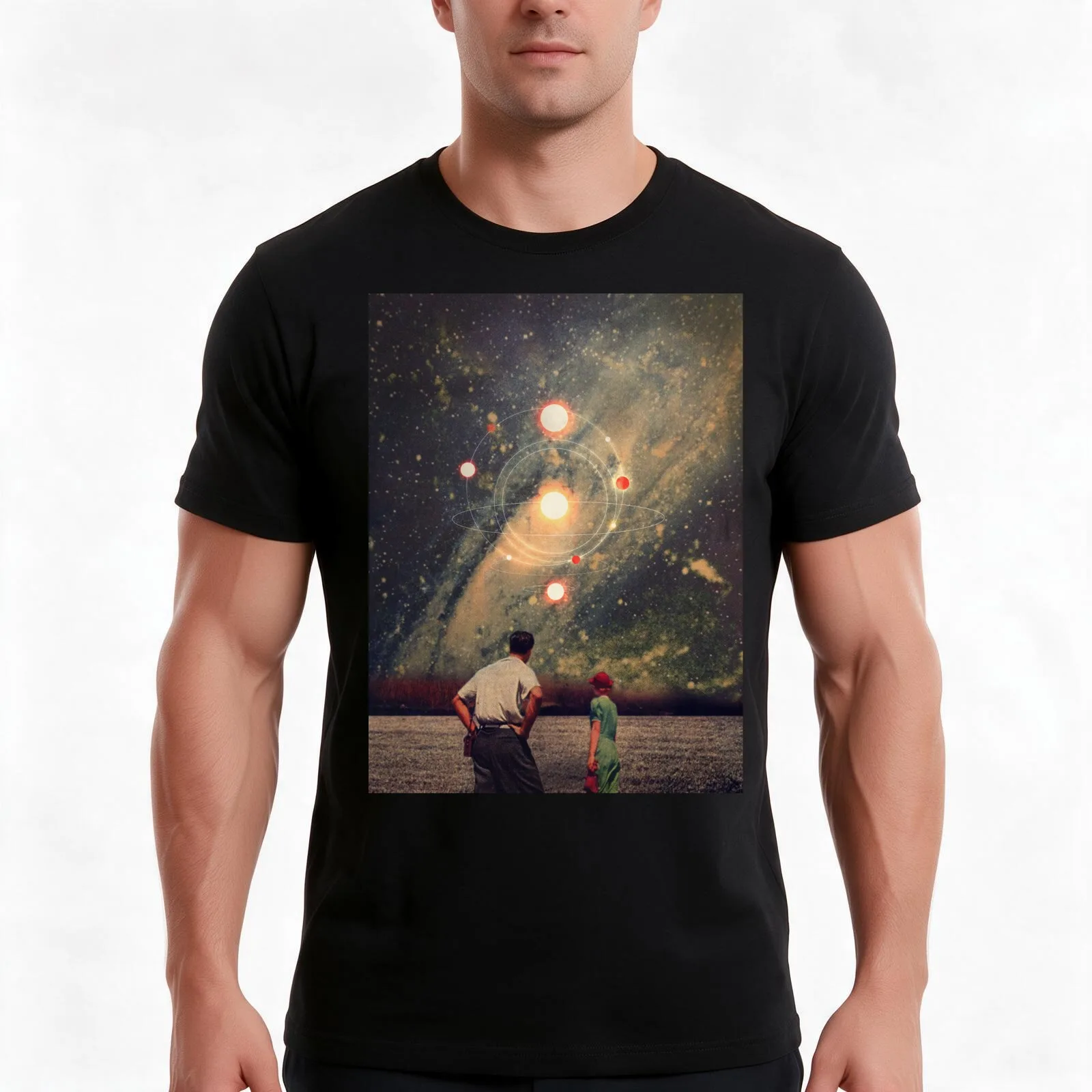 Light Explosions In Our Sky T-Shirt Summer Casual Cotton Tee Oversized Streetwear Tops Vintage Graphic Print 100% Cotton