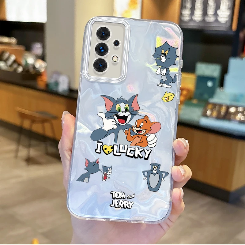 T-Tom And J-Jerry Couple Phone Case for Samsung Galaxy S25 S24 S23 S22 S21 Plus Ultra A73 A72 A71 A55 A54 A53 Hard Non-Slip Case