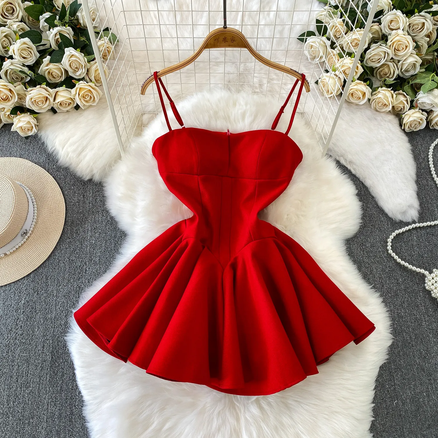 Elegant chic backless off shoulder dress Korean Fashion Party Vestidos fairycore Sexy Women ball gown