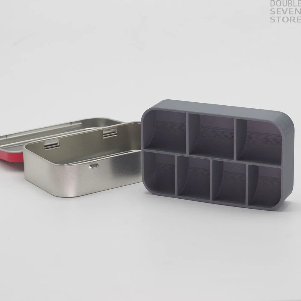 Altoid Tin Tray Insert Organizer Art Palette Pills Medication Fishing Survival Bugout Pill Box with 7 slots for Altoids Case