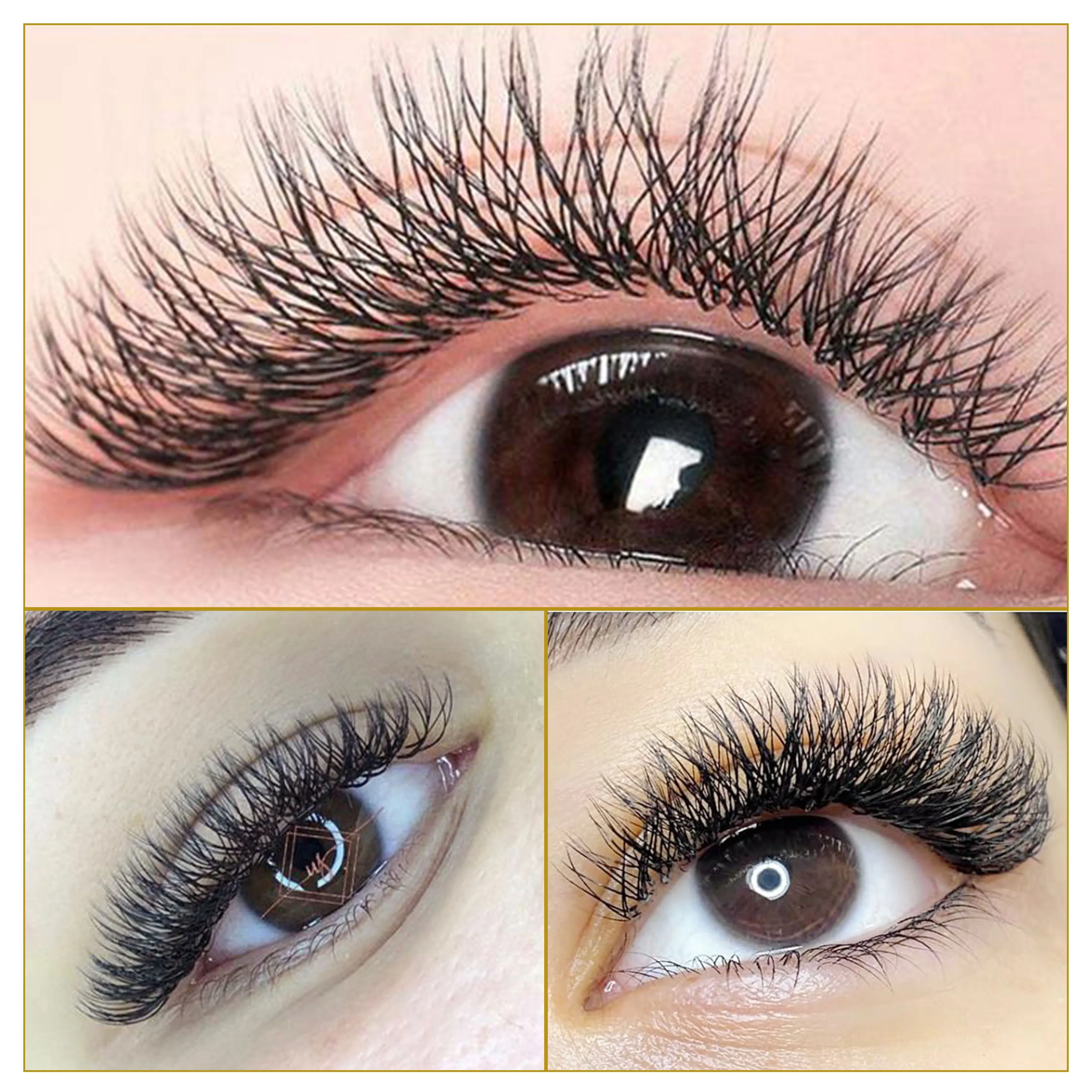 CoMango Wispy yy 2d Premade Volume Fans Brazilian Lashes Super Soft Individual Eyelash Extension Full Dense Cat Eye Faux Mink