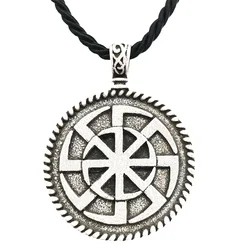 Nostalgia Slavic Kolovrat Pendant Mens Necklace Pagan Amulet Talisman Womens Jewerly