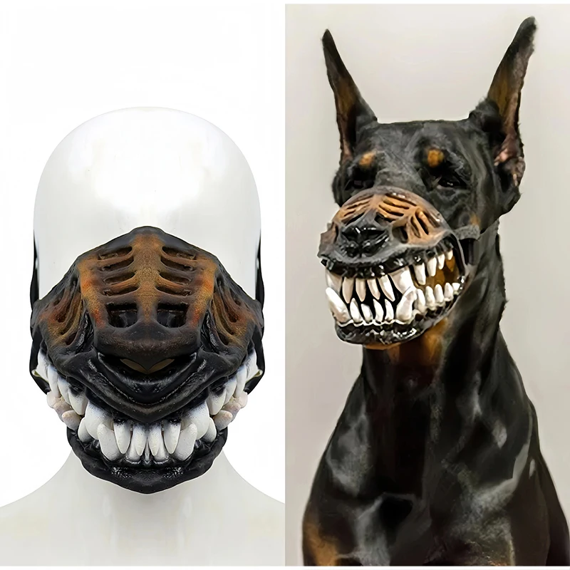 Hundemaulkorb-Maske Halloween Cosplay Haustier-Mundschutz Lustiger Kreativer Tier-Mundschutz Dekoratives Accessoire für Kleine, Mittlere und Große Hunde – Detail 7