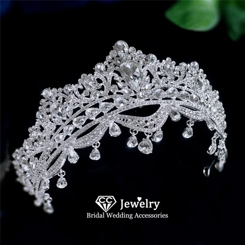 

CC Tiaras and Crowns Women Accessories Wedding Hairwear Bridal Headpiece Engagement Hairbands Shining Crystal Coronets YQ260