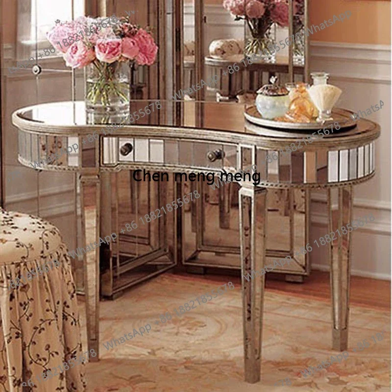 mirror dressing entrance bar counter European furniture oval neoclassical  A178