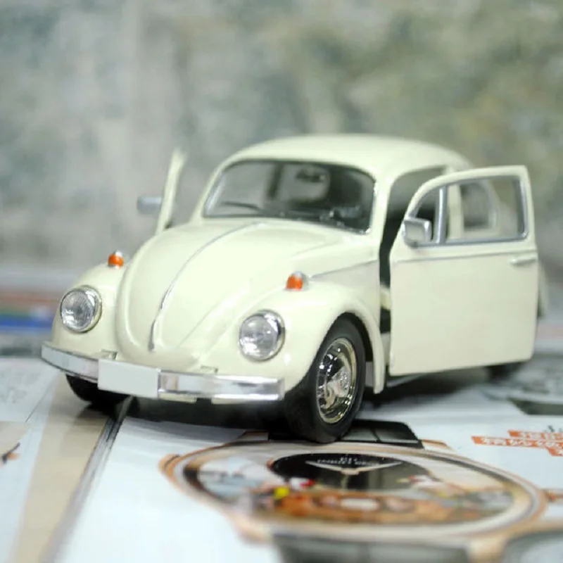 Beetle Diecast Pull Back Car Model Miniatures New Lovely Vintage for Children Gift Decor Cute Miniatures