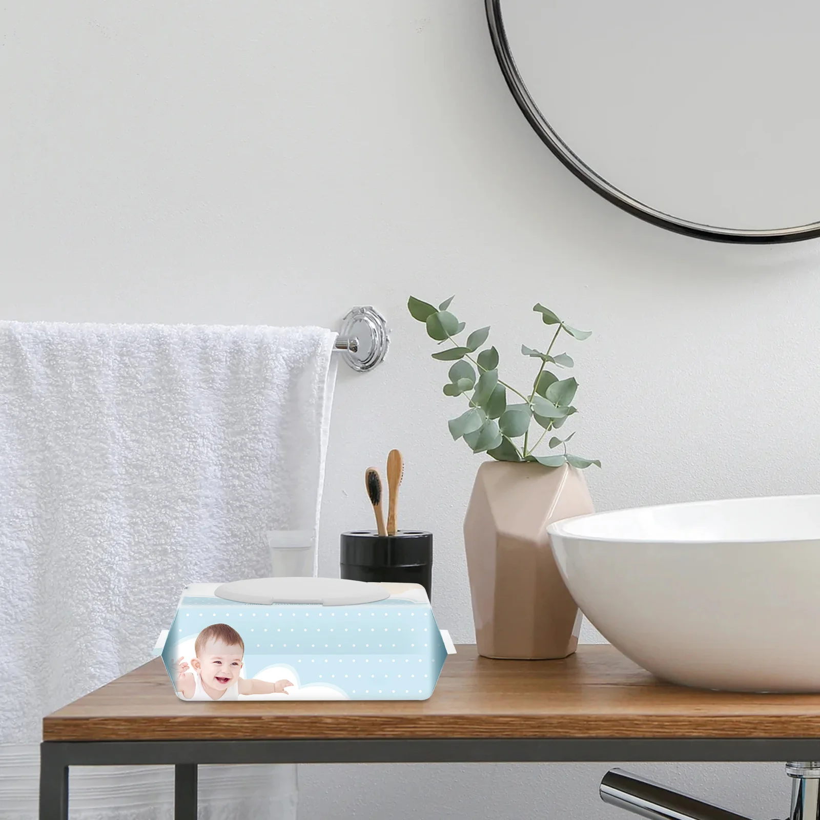 

50Pcs Baby Wipe Flip Lid Airtight Plastic Dispenser Cover for Travel Home Baby Wipe Container Leak Proof Moisture Retention