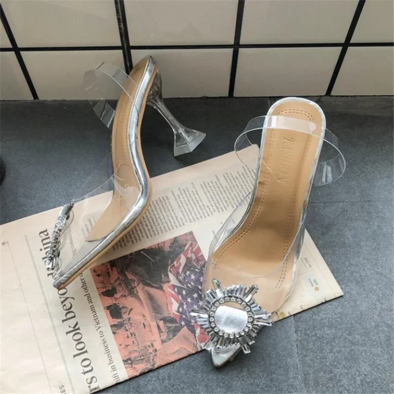 Décolleté da donna 2023 tacchi alti trasparenti Sexy scarpe Slip-on per feste di matrimonio di marca per signora taglia 34-43