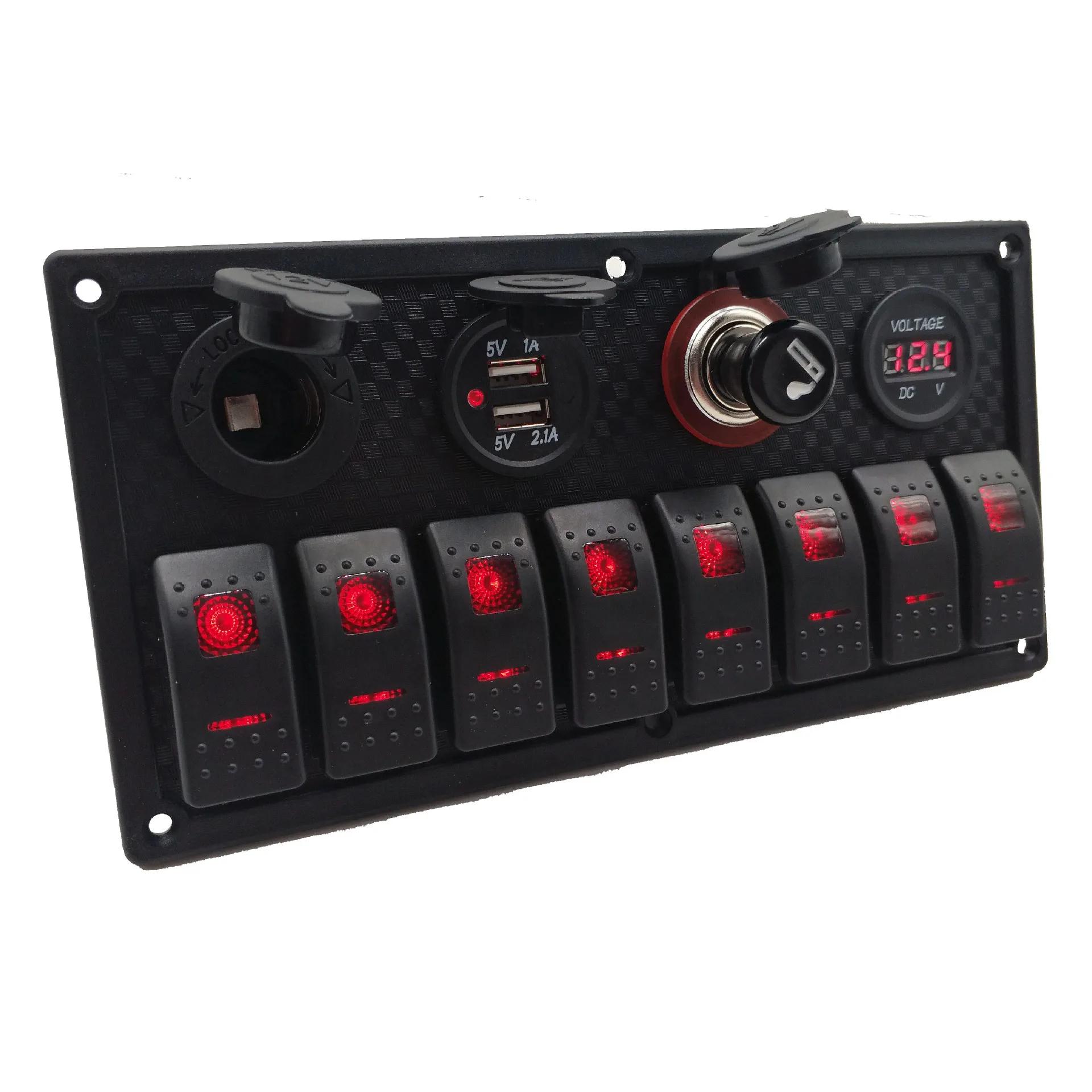 Factory direct supply, multi-function panel combination switch, car-mounted modified ship-type switch, car charging, voltmeter,