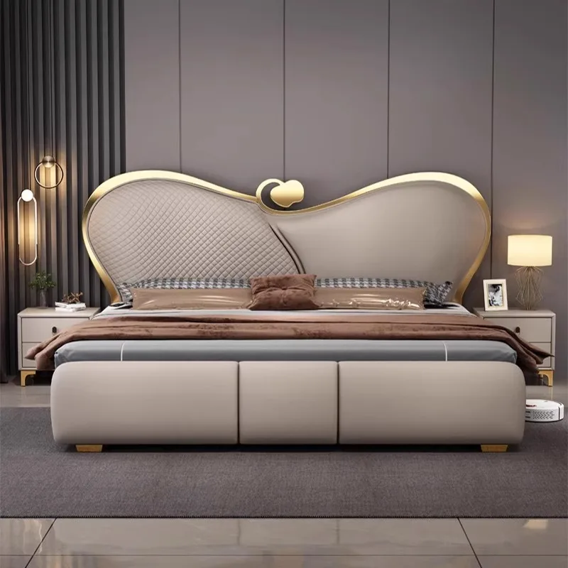 

Space Saving Design Modern Bed Double King Size Children Safe Sleeping Bed Luxury Storage Letto Matrimoniale Trendy Furniture