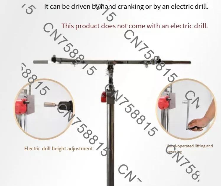 Stainless Steel Manual Portable Lift, Carpentry Ceiling Gypsum Board Sealing Artifact Lifting Bracket Platform, Fast Shipping