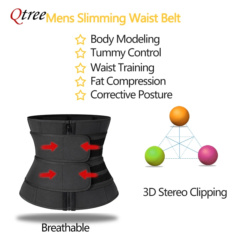 Men Waist Trainer Slimming Body Shaper Weight Loss Shapewear Modeling Belt Belly Shapers Sweat Trimmer Belt Reducing Slim Girdle