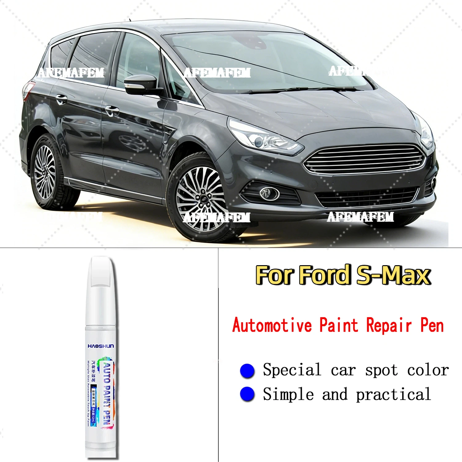 For Ford S-Max Car Paint Repair Paint Pen Clear Coat Enhances Gloss & Restores Original Factory Paint Finish Frozen White