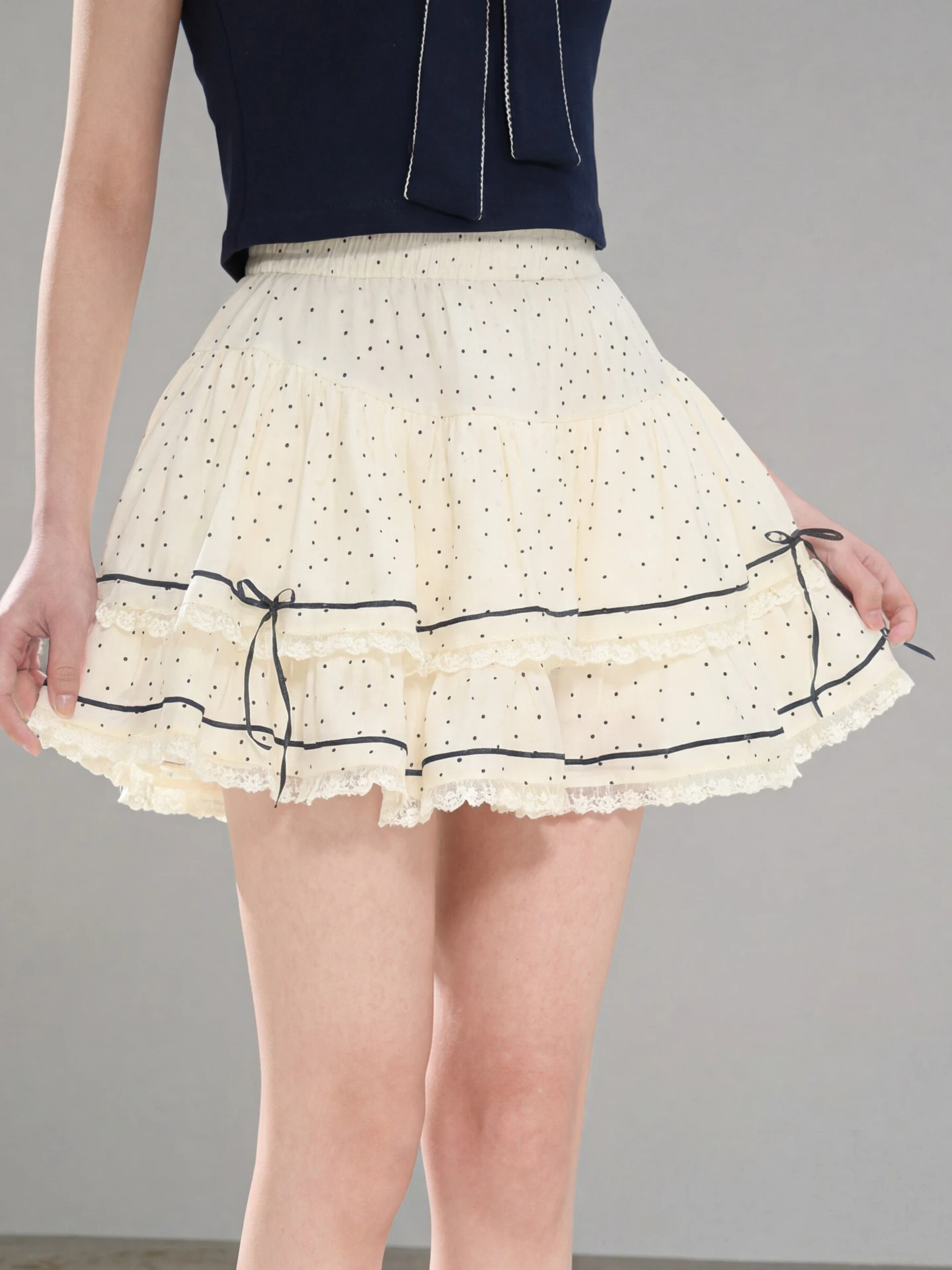 

High Waist Lace Splice Design Sweet Style Half Skirt Women's Cake Skirt Summer New Arrival Baking Cake Skirt Youth Ladies