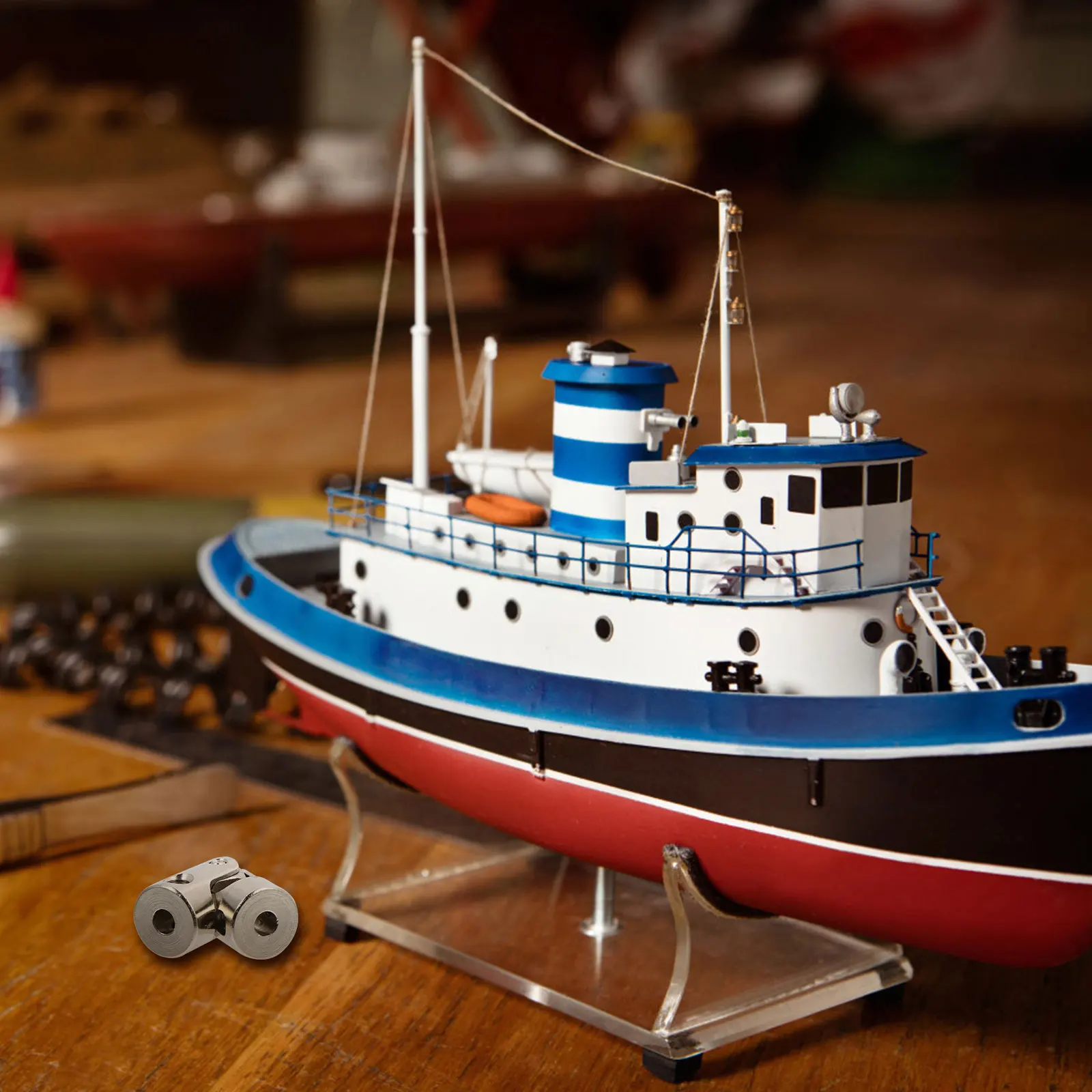 

1Set Metal Universal Shaft Coupling Smooth Surface No Burrs Professional Personal Use Angle Adjustment Motor Connector