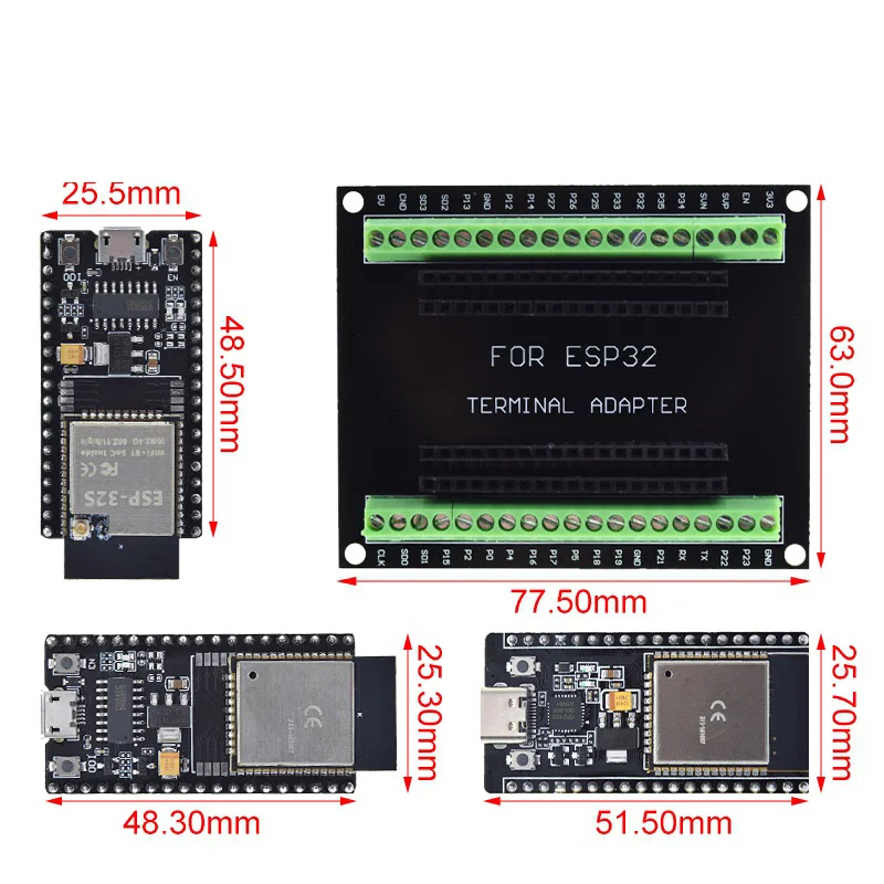 ESP32 Development Board ESP-32S NodeMCU-32S MICRO/TYPE-C Wireless Module WiFi+Bluetooth ESP-32 IOT Expansion Board