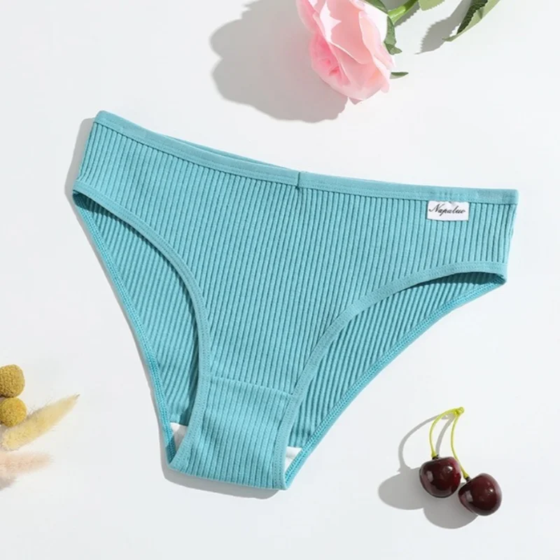 3-teiliges Set Damen Baumwoll-Slips Einfarbig Weiche Atmungsaktive Unterhosen Komfortable Stretch-Slips Sexy Dessous S-XL – Detail 11