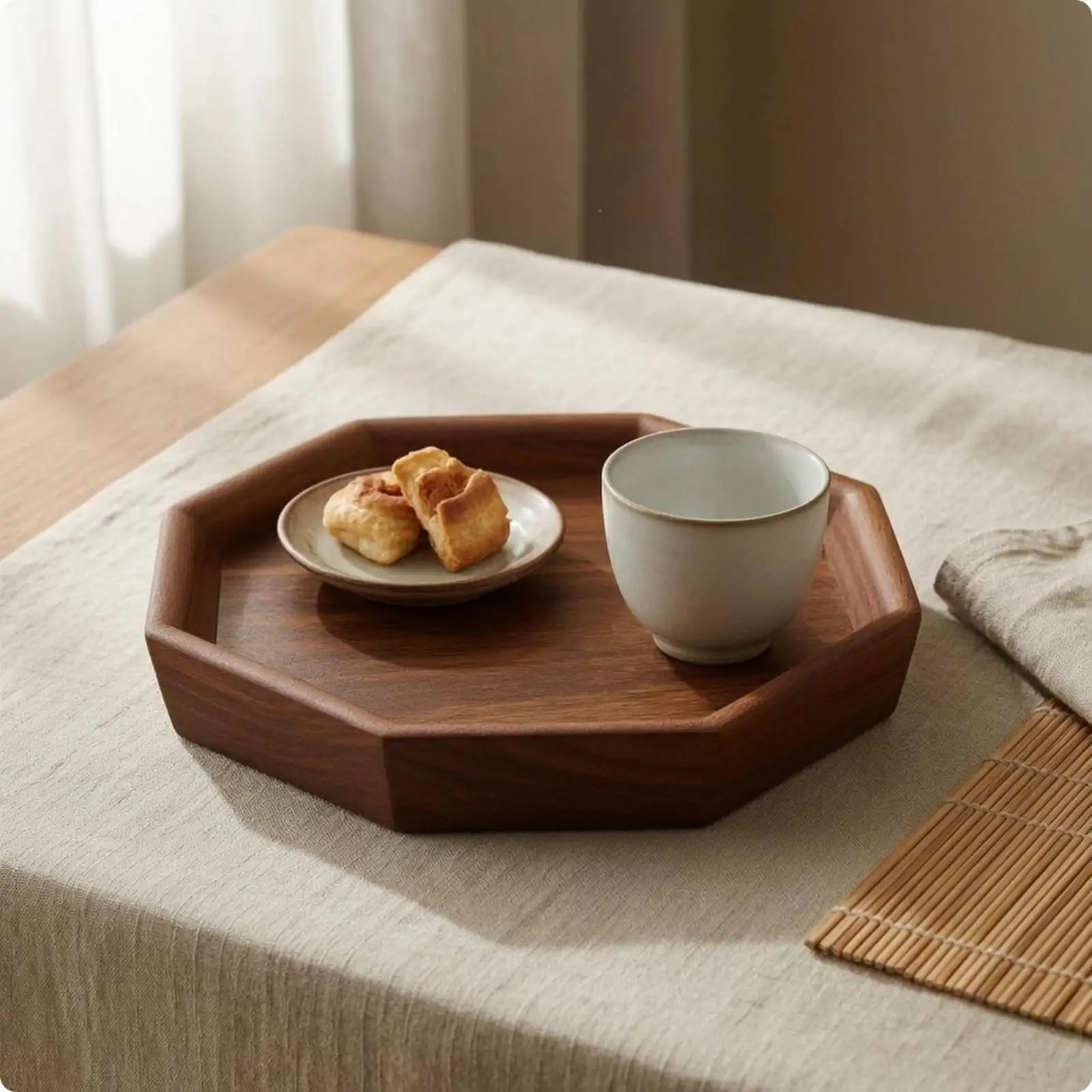 Wooden Serving Tray Dark Brown Wooden Serving Tray Faceted