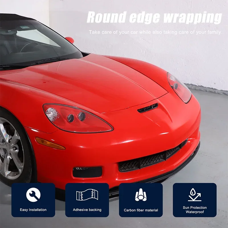 Real Fibra De Carbono Tampa Do Motor Do Carro, Quadro de Entrada de Ar, Adesivo Guarnição, Acessórios, Chevrolet Corvette C6 2005-2013