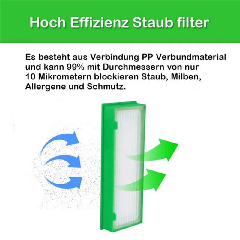 Filtro hepa de escova lateral para vorwerk kobold vr200 vr300, acessórios para aspirador de pó ultra duráveis