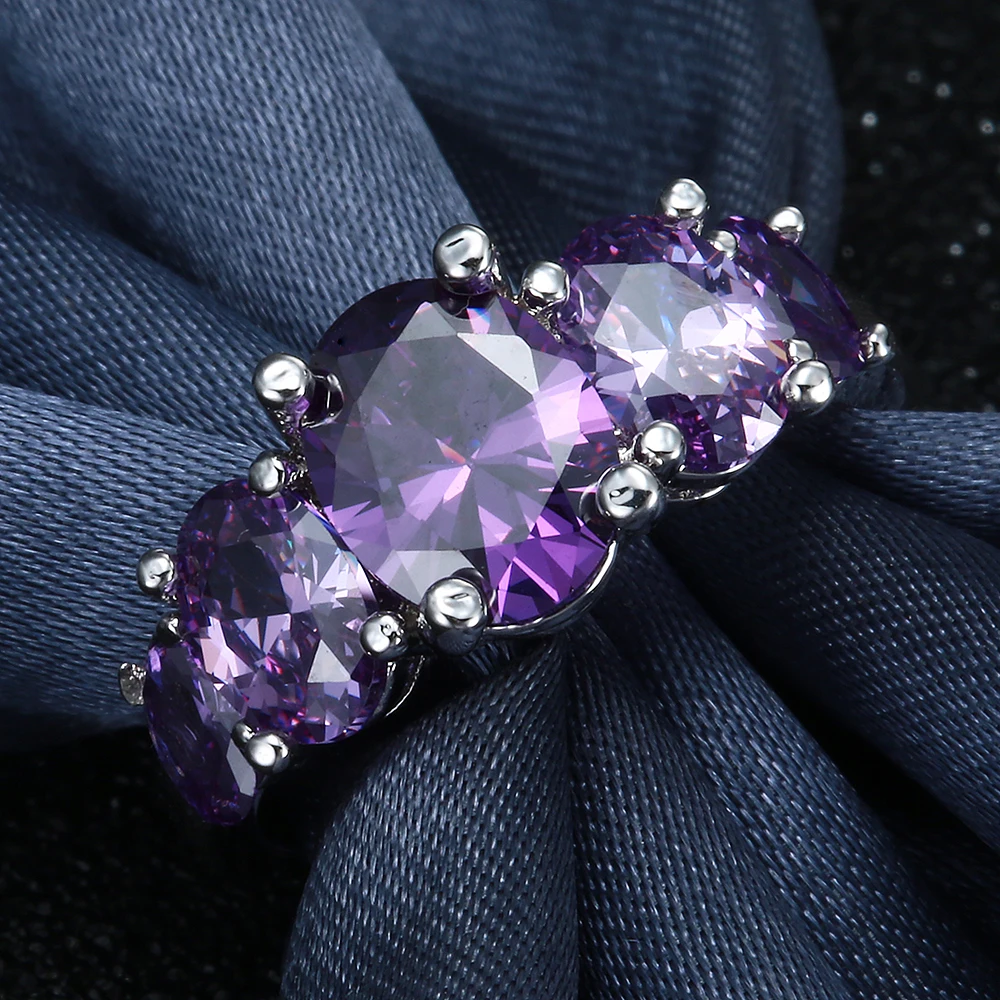 women Wedding luxury Engagement jewelry hot elegant fashion jewellery Eternity red cz promise rings free Distribution
