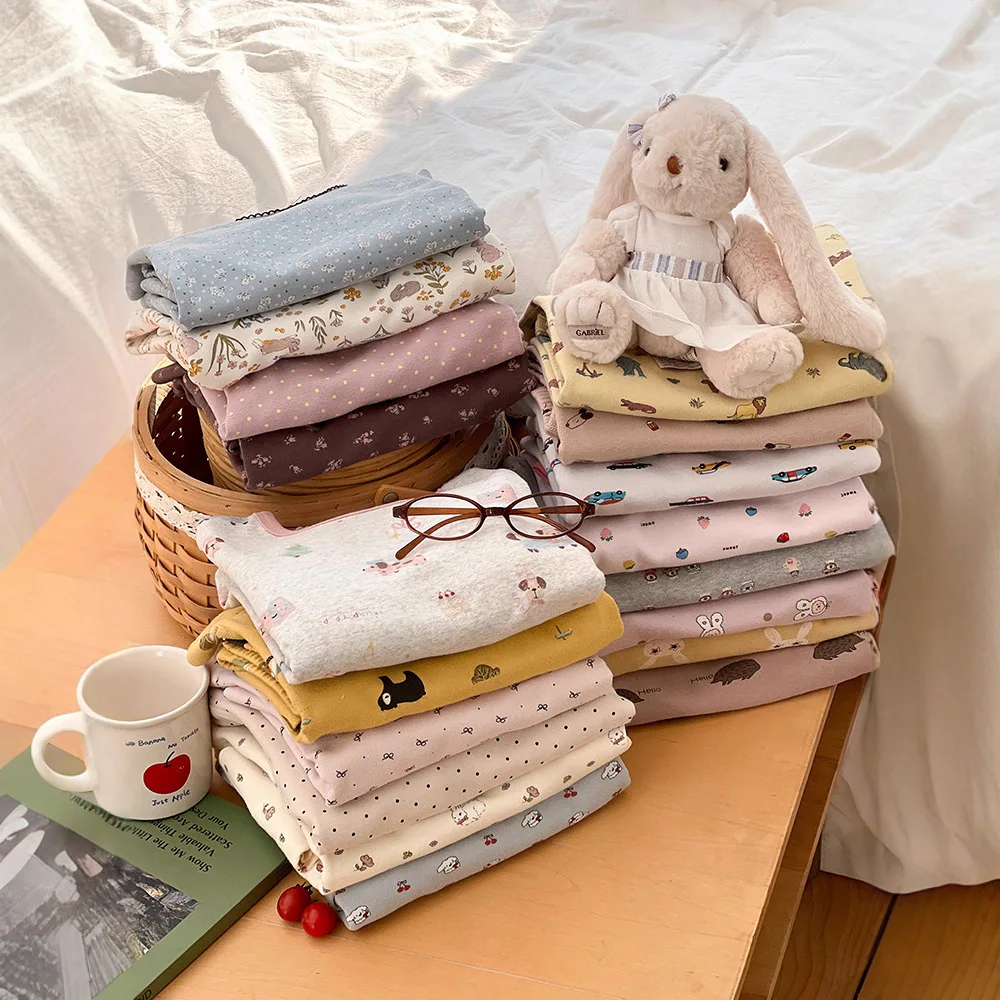 2025 Fall/Winter Childrens Cartoon Homewear Warm and Comfortable Baby-Grade Antibacterial Wool Pajamas