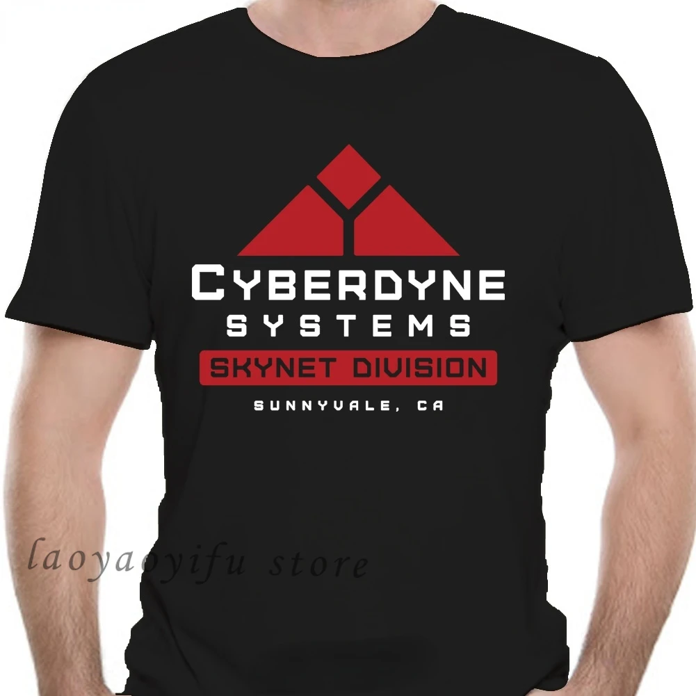 رجل T قميص المنهي قميص Cyberdyne أنظمة Skynet نظام التحكم الجبهة مزدوجة الجانب الجرافيك بلايز موضة الذكور تي شيرت الملابس