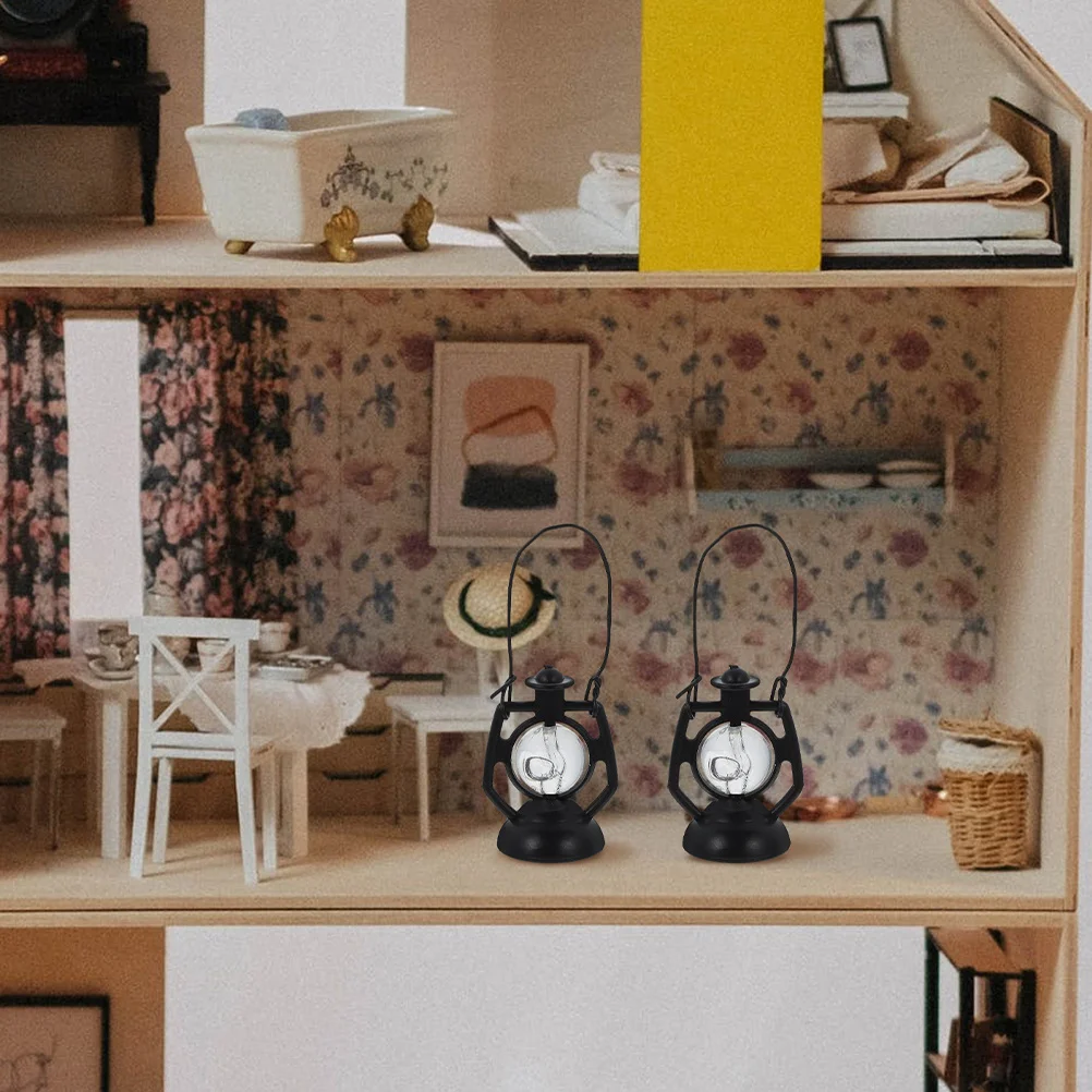 20 個ミニチュアランタンヴィンテージランプドールハウス装飾工芸品マイクロ風景装飾品ポータブル軽量