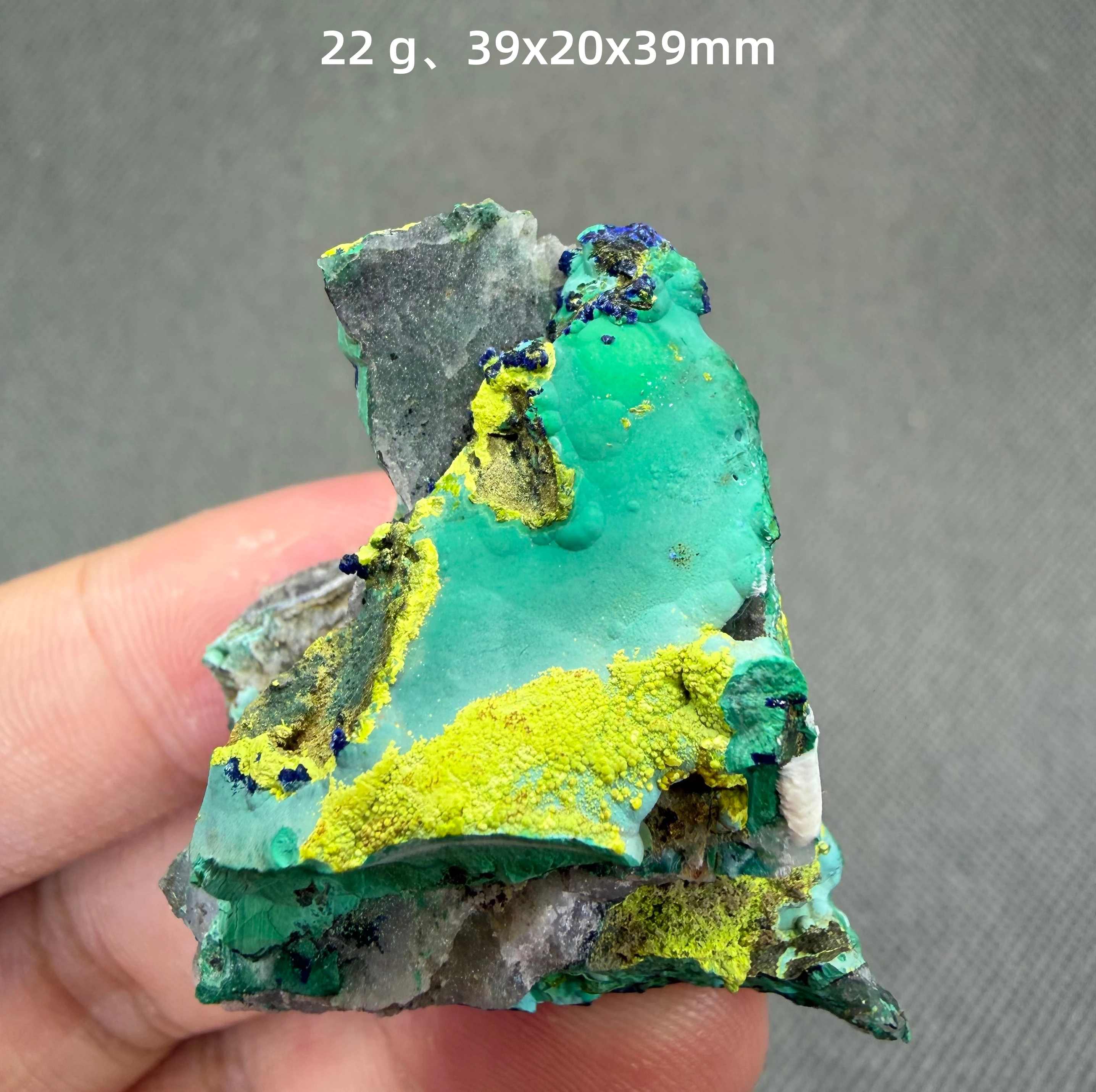 Rare Natural Volborthite Malachite Association Mineral Specimen, Raw Copper Mineral Crystal Specimen for Geology Collectors