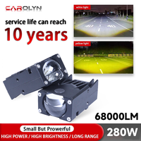 2PC 280W Grile LED Light Pods Car Front Headlight Motorcycle ATV UTV Projector Lens Car Fog Offroad 68000LM with Fan 10V-80V