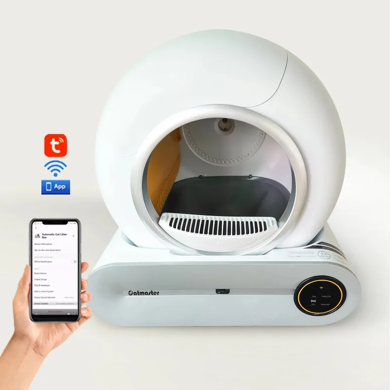 Smart Intelligent Automatic Cat Litter Box Self-Cleaning With Large Cat Friendly Easy Clean Plastic Round Design Sample Trial