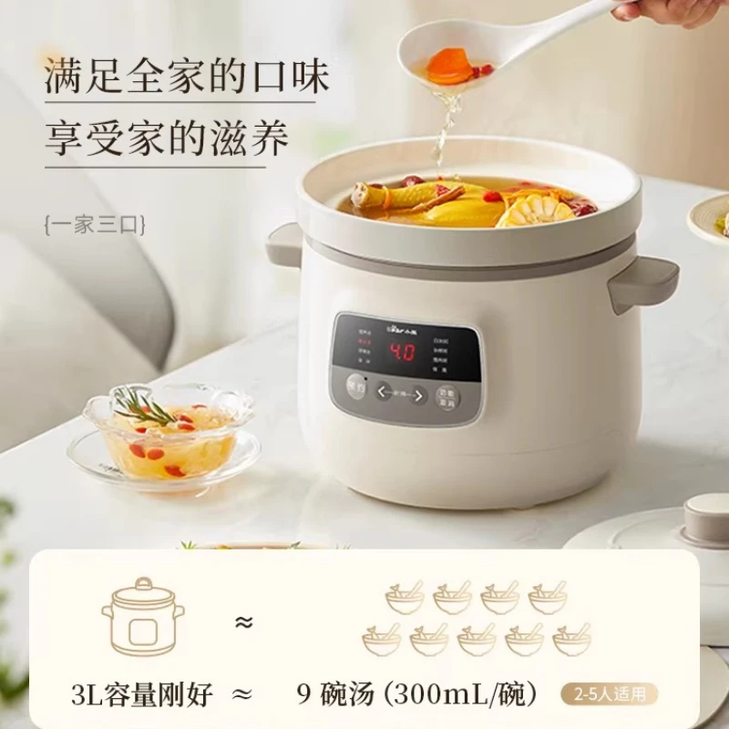 Imagen 4: Olla Eléctrica con Revestimiento Cerámico, Olla para Sopa y Guisos, Olla Automática Multifuncional para el Hogar, Olla para Sopa de Gran Capacidad
