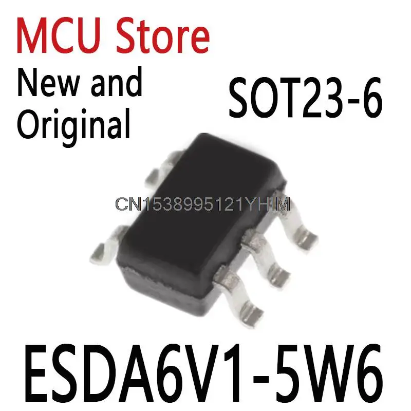 10PCS New and Original  SOT23-6 E62 ESDA6V1-5W6 SOT-23-6 ESDA6V1-5W6