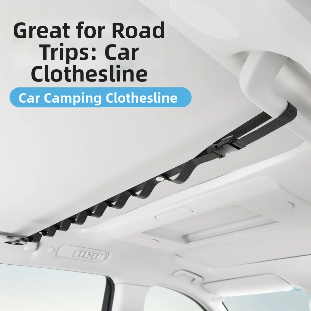 10KG Bearing Capacity Car Clothes Hanger 83cm-119cm Adjustable Length Large Bearing Car Clothesline Rope Design Portable