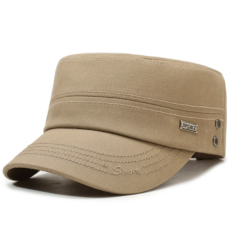 Iron Label SPORT Einfarbige Flat Top Cap – Frühlings- und Herbst-Outdoor-Casual-Sport-Sonnenhut mit bestickter Krempe – Detail 9
