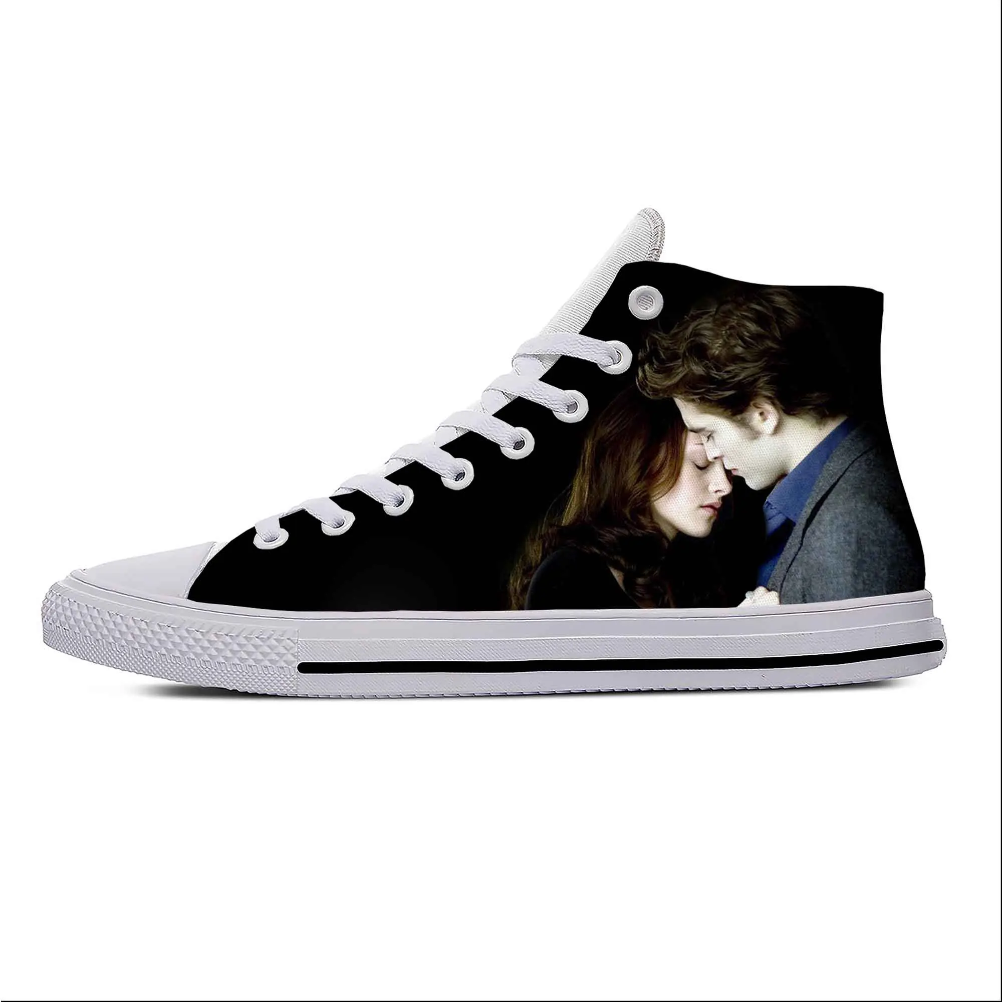 Cartoon Bella Edward Twilight Saga Movie Vampire Casual Cloth Shoes High Top Lightweight Breathable 3D Print Men Women Sneakers