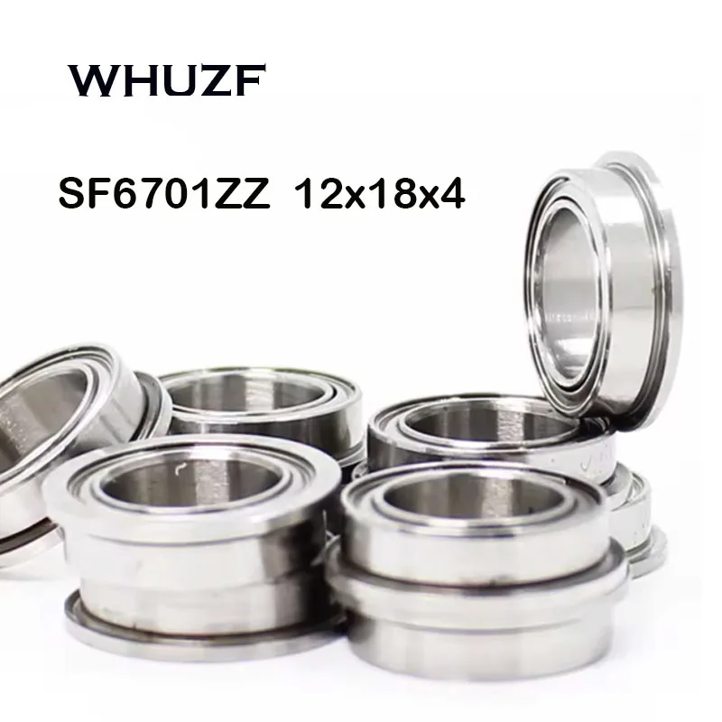 Free Shipping 10PCS SF6701ZZ Stainless Steel Flange Thin Wall ball bearings ABEC-7 12x18x4mm With High Speed Flange Bearings