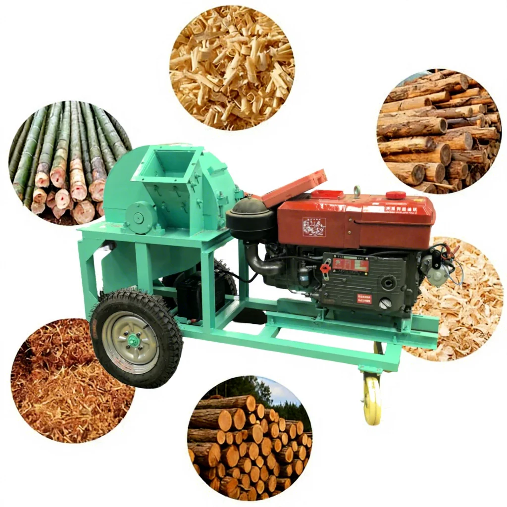

Mobile Wood Chopper, Wood Chopper for Branches High-capacity Wood Crusher, Hammer Mill, Branch Sawdust Grinder