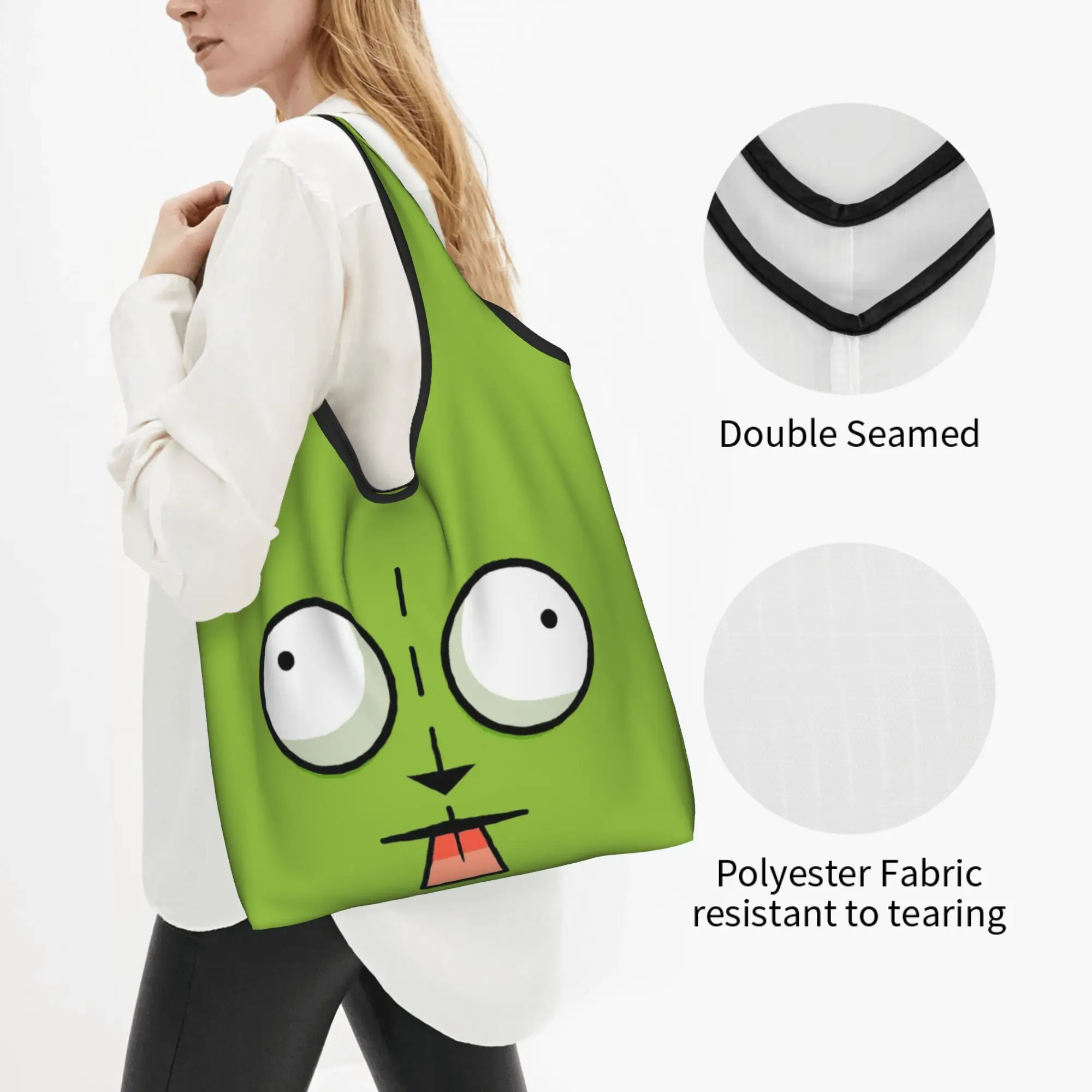Recycling Z-Zims Cartoon Movie Shopping Bag Women Tote Bag Portable Science Fiction Groceries Shopper Bags