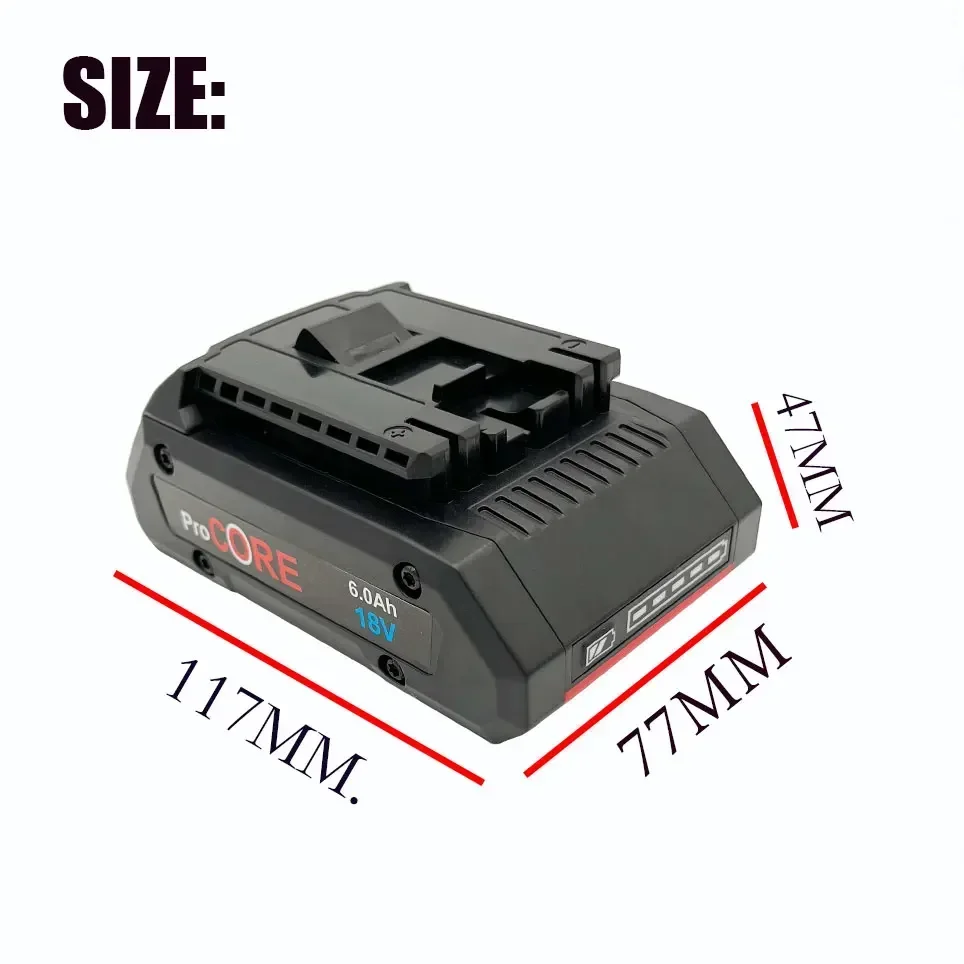 For Bosch 18V 6.0AH ProCORE Replacement Battery for Bosch Professional System Cordless Tools BAT609 BAT618 GBA18V80 21700 Cell