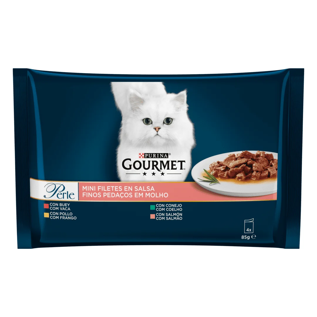 PACK of 2 - MINI steaks in GOURMET sauce for purine cats (2X340G)