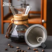Bincoo Pour Over Coffee Maker Set Borosilicate Glass Pour Coffee Sharing Pot Set Stainless Steel Coffee Filter Hand Dripper Pots