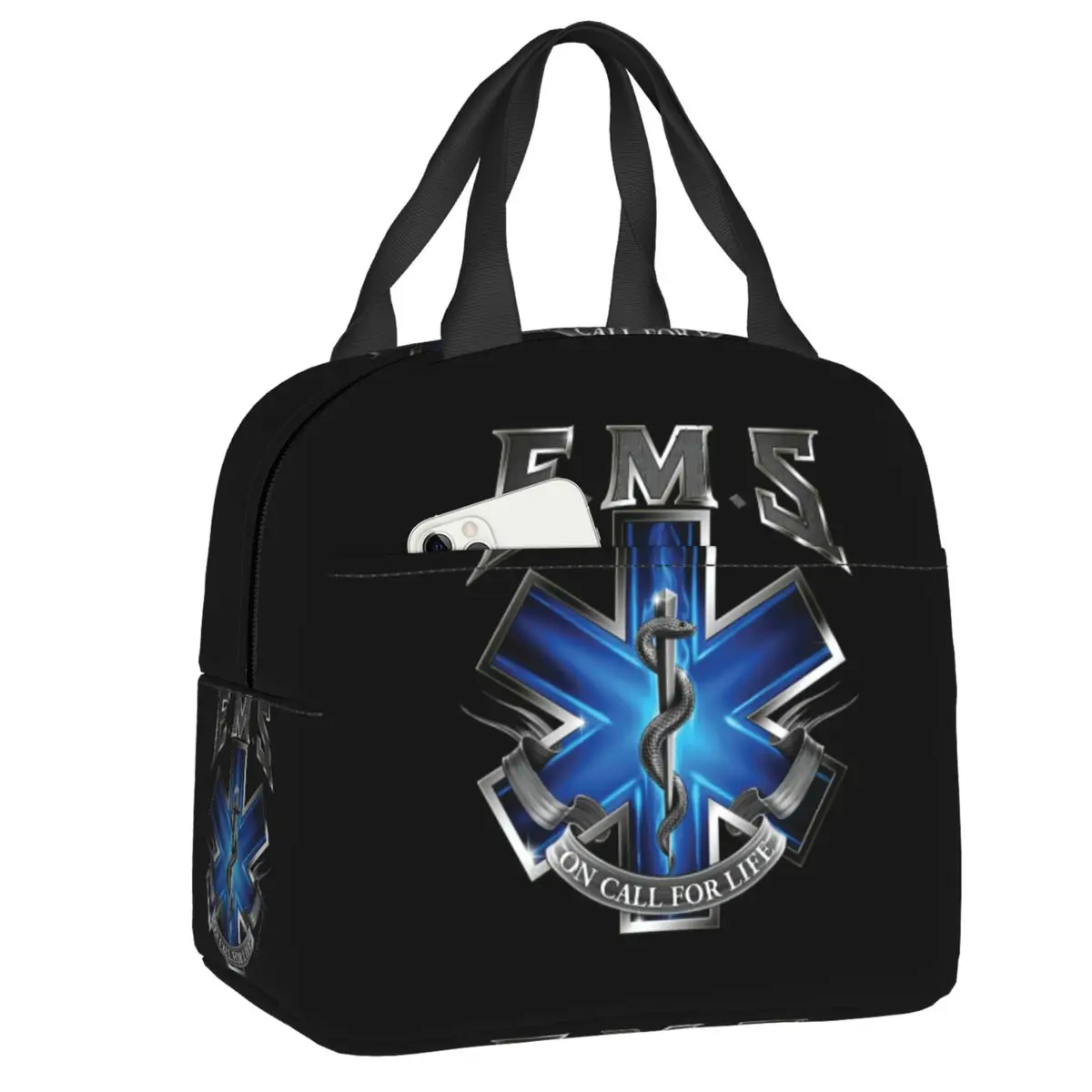 Ems Star Of Life Insulated Lunch Box for Women Emt Portable Thermal Cooler Lunch Bag Kids School Picnic Food Container Tote Bags